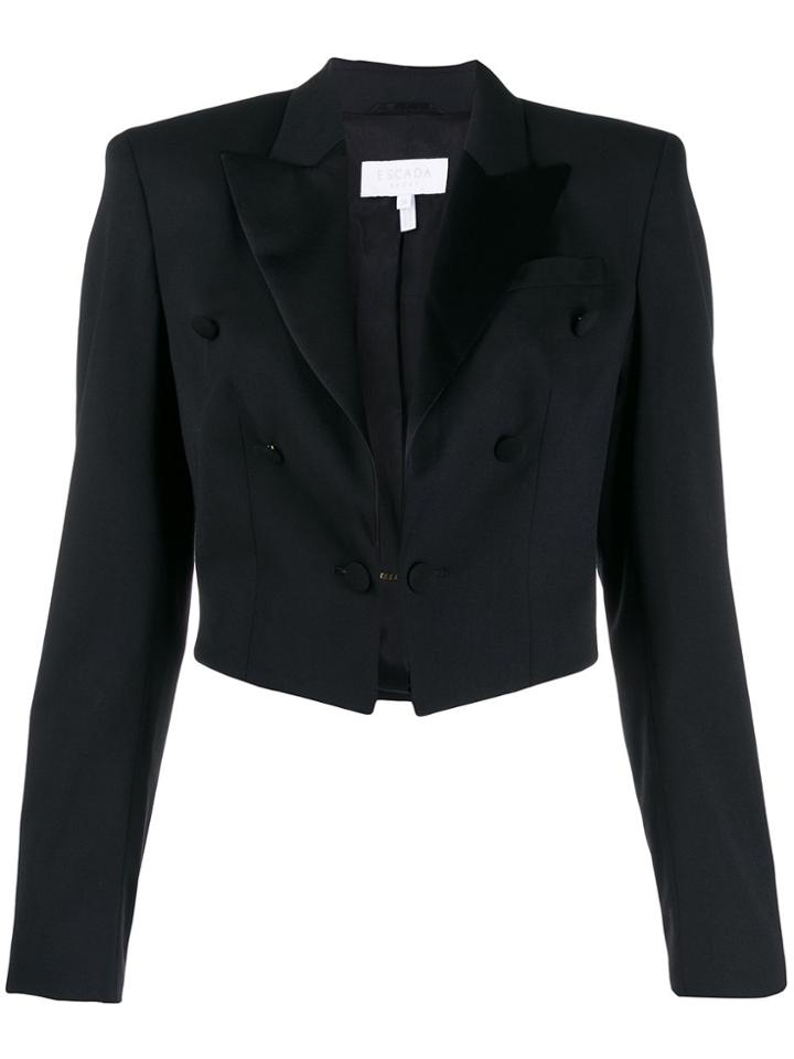 Escada Sport Cropped Button Detail Blazer - Black