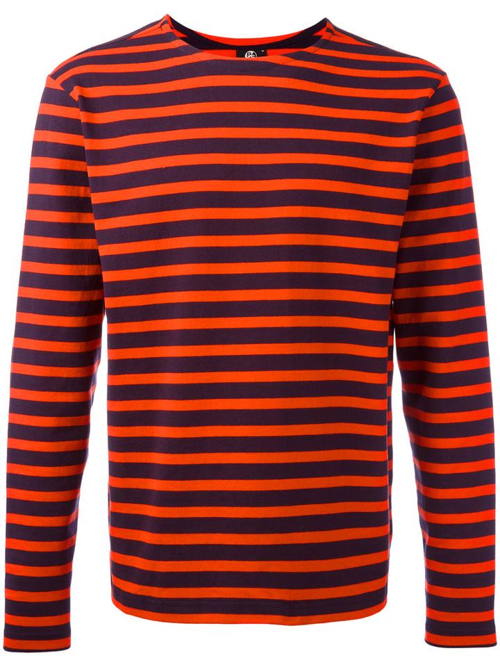 Ps By Paul Smith Breton Stripe T-shirt, Men's, Size: Large, Red, Cotton