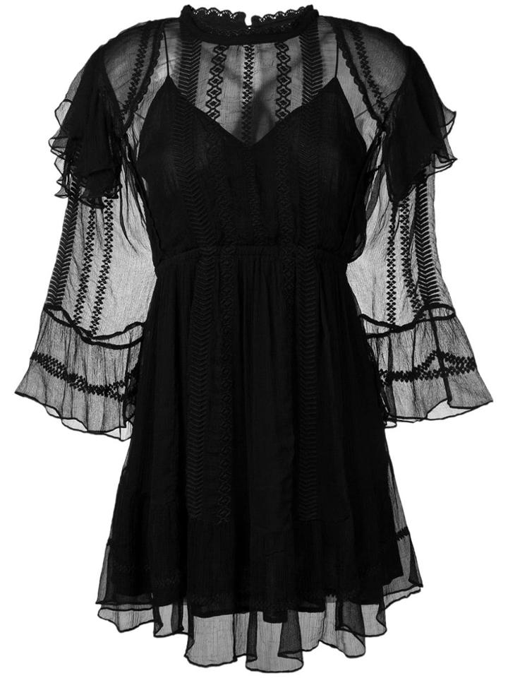 Iro Sheer Ruffle Dress - Black