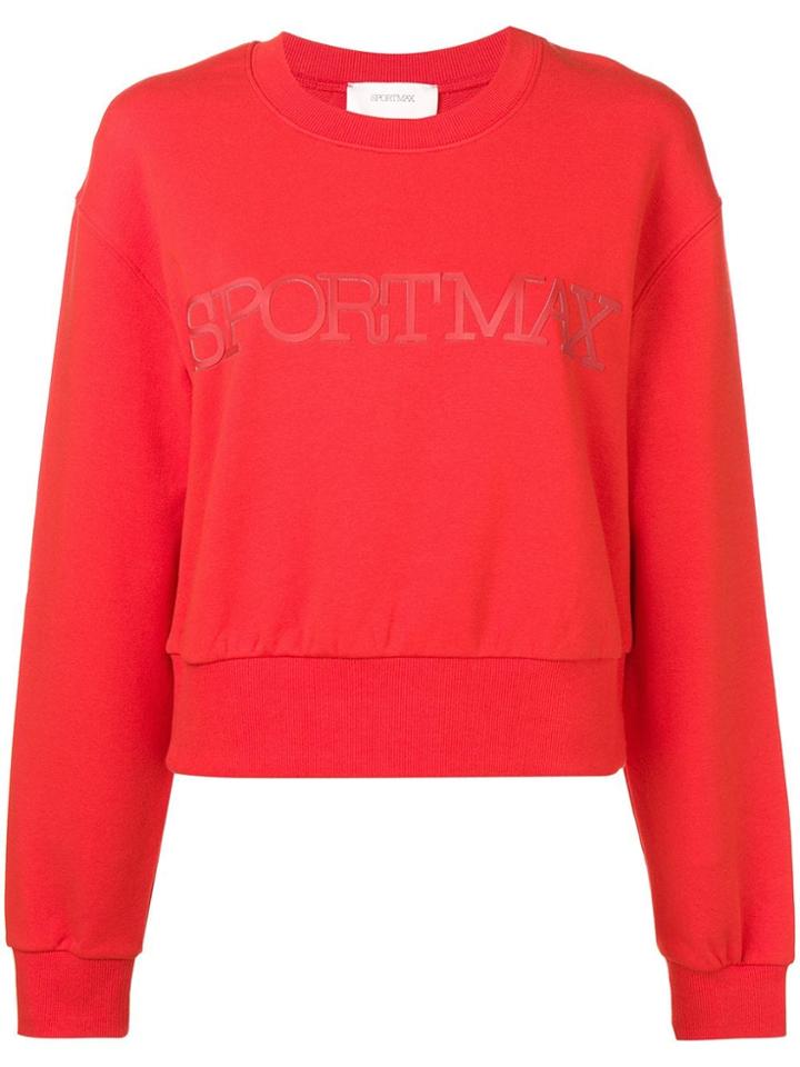 Sportmax Logo Crew Neck Sweater - Red