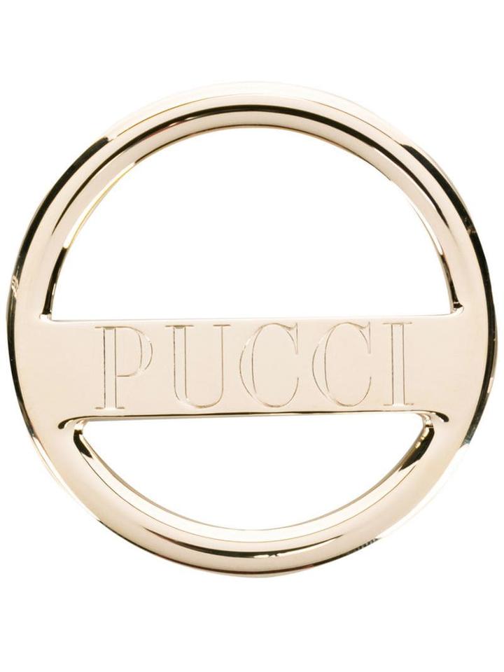 Emilio Pucci Logo Engraved Scarf Ring - Gold