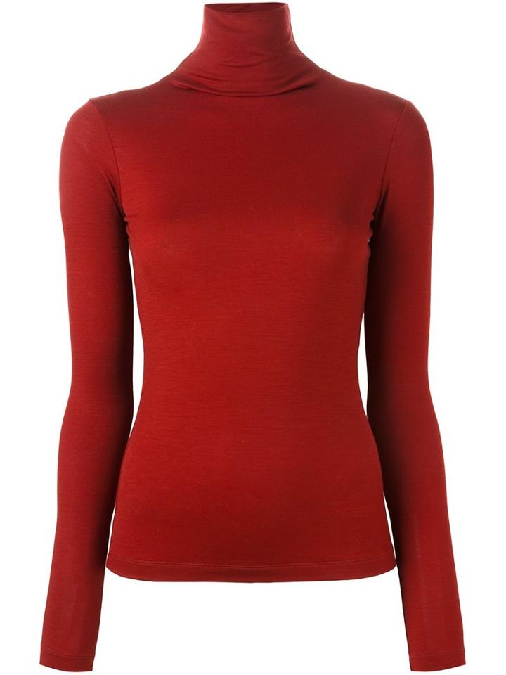 Plein Sud Turtleneck Jumper, Women's, Size: 42, Red, Virgin Wool/spandex/elastane