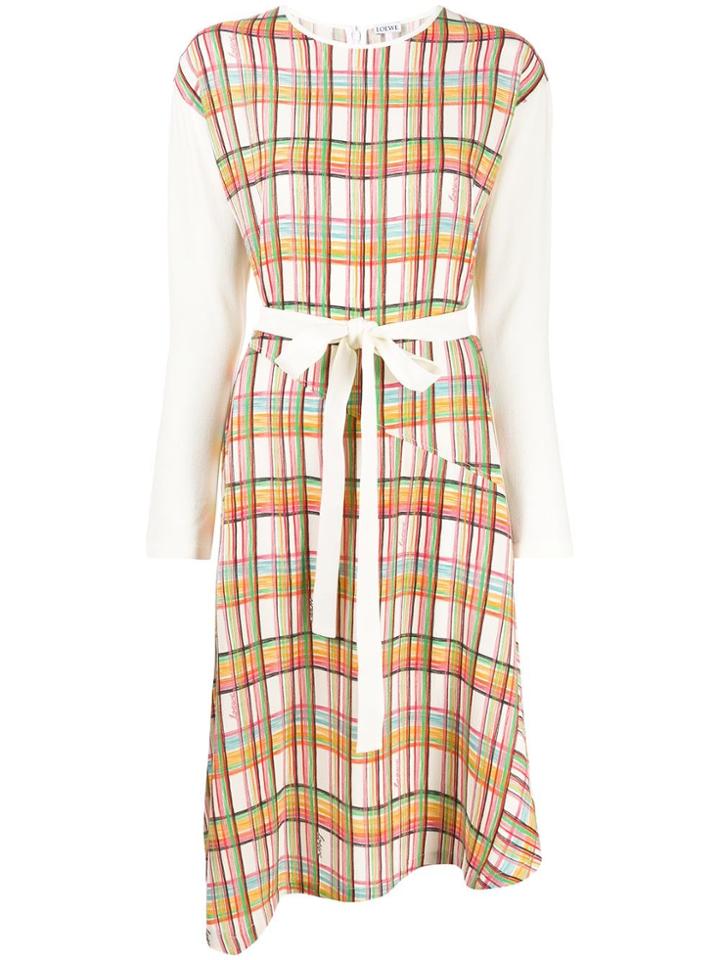 Loewe Check T-shirt Dress - White