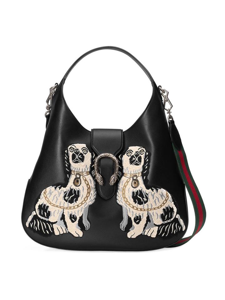 Gucci - Dionysus Embroidered Large Leather Hobo - Women - Leather/nylon/metal/microfibre - One Size, Black, Leather/nylon/metal/microfibre
