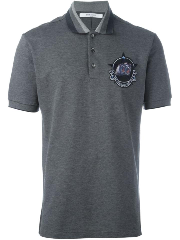 Givenchy Monkey Brothers Polo Shirt, Men's, Size: L, Grey, Cotton/polyamide