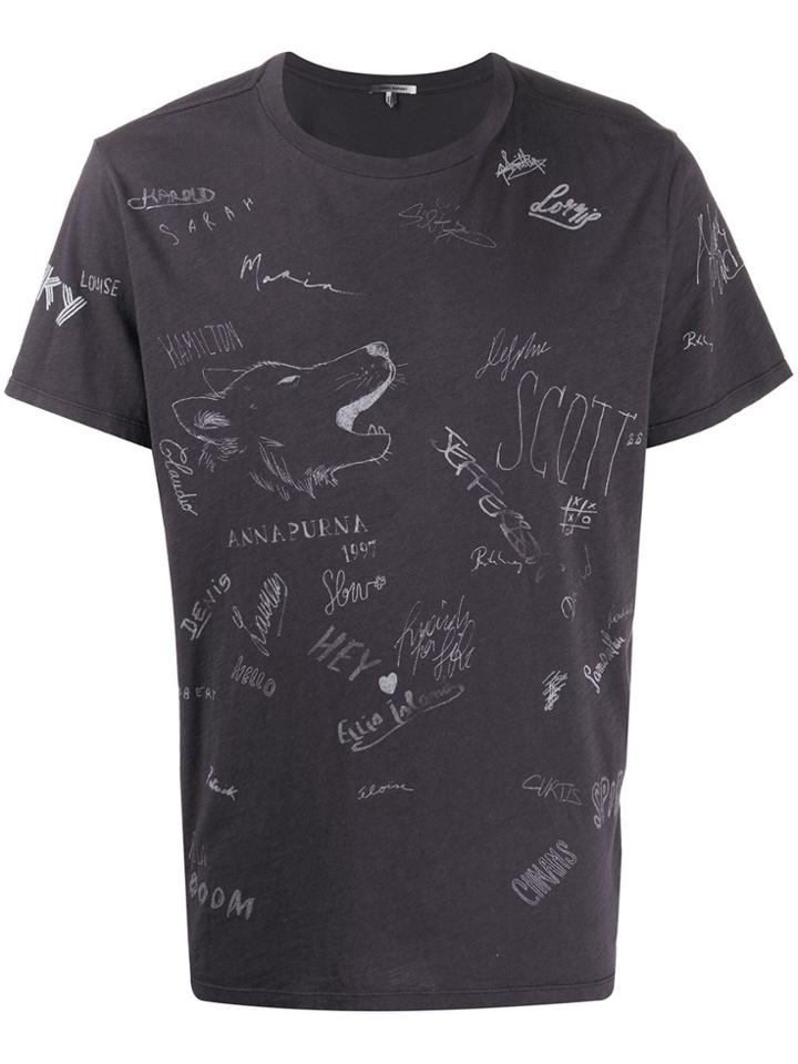 Isabel Marant Sketch Print T-shirt - Grey