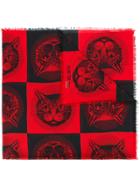 Gucci Mystic Cat Print Shawl - Red