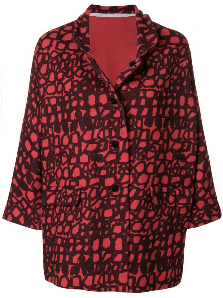 Daniela Gregis Printed Oversized Jacket - Red