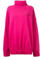 We11done Oversized Mock Neck Sweatshirt - Pink