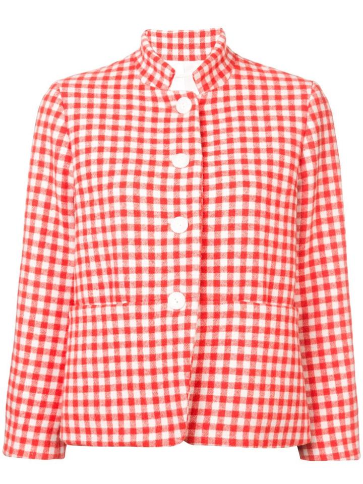Casey Casey Check Cropped Jacket - White