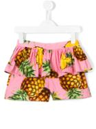 Dolce & Gabbana Kids - Pineapple Print Rara Shorts - Kids - Cotton - 4 Yrs, Toddler Girl's, Pink