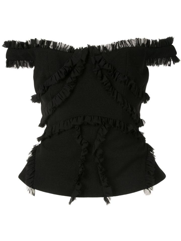 Rachel Gilbert Kiki Ruffle Trimmed Top - Black