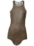 Rick Owens Curved Hem Tank Top, Women's, Size: 40, Green, Cotton