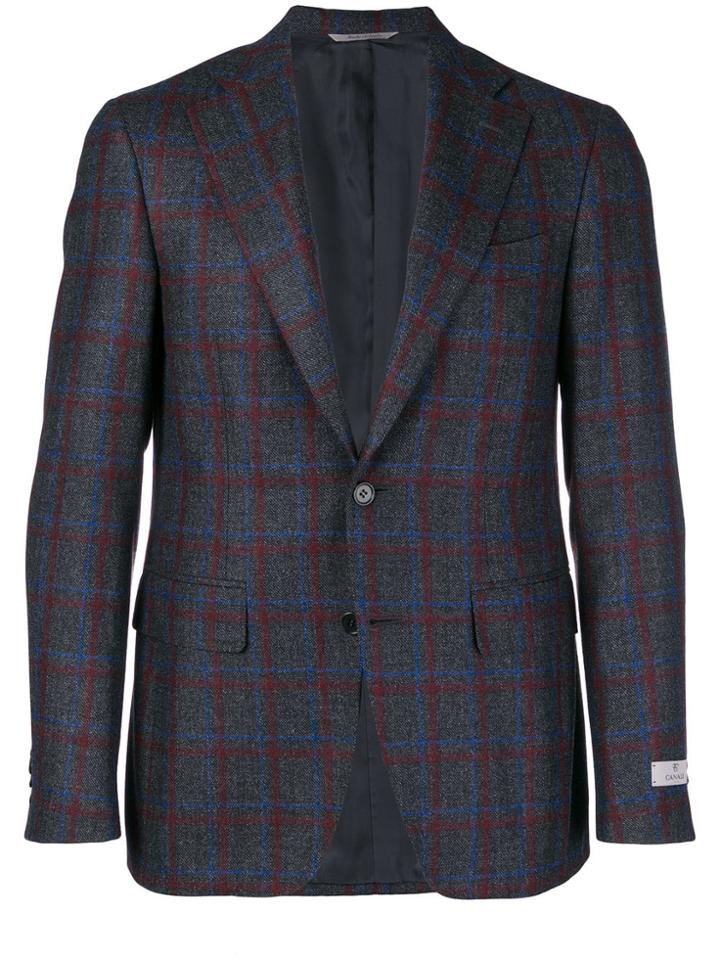 Canali Wool Single Breasted Blazer - Grey