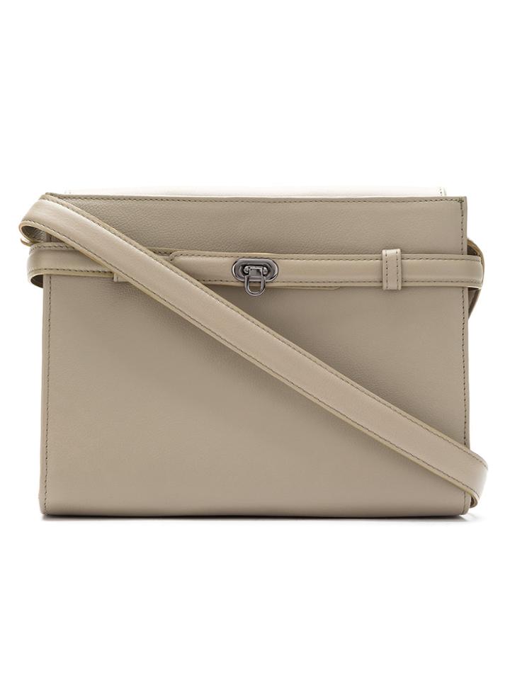 Mara Mac Leather Panelled Shoulder Bag - Grey