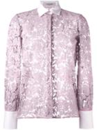 Valentino Lace Shirt, Women's, Size: 42, Pink/purple, Cotton/nylon/viscose