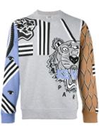 Kenzo Graphic Print Sweatshirt, Men's, Size: Small, Grey, Cotton/polyester
