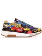 Versace Baroque-print Achilles Sneakers - Blue