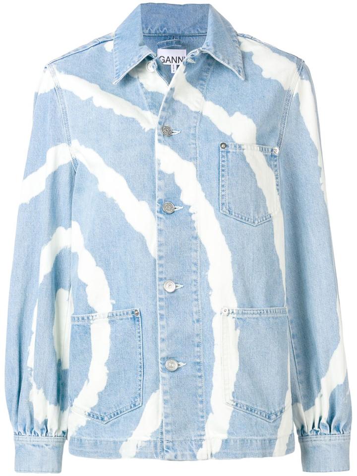 Ganni Bleached Denim Jacket - Blue