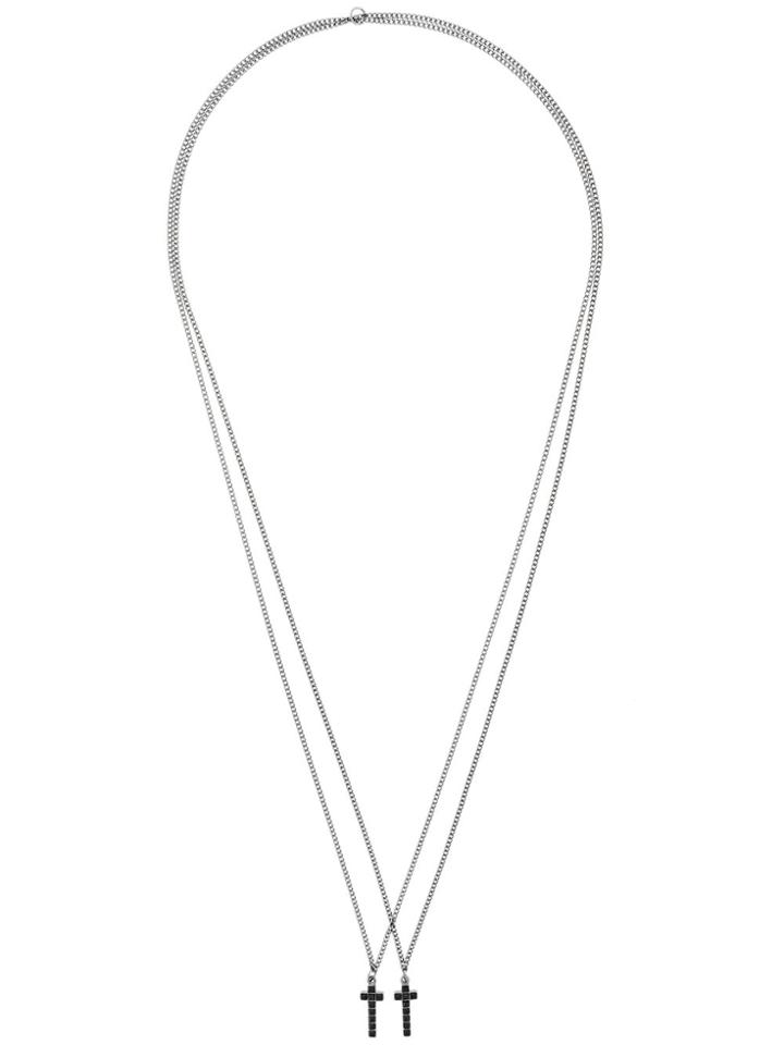 Dsquared2 Crystal-embellished Cross Necklace - Black