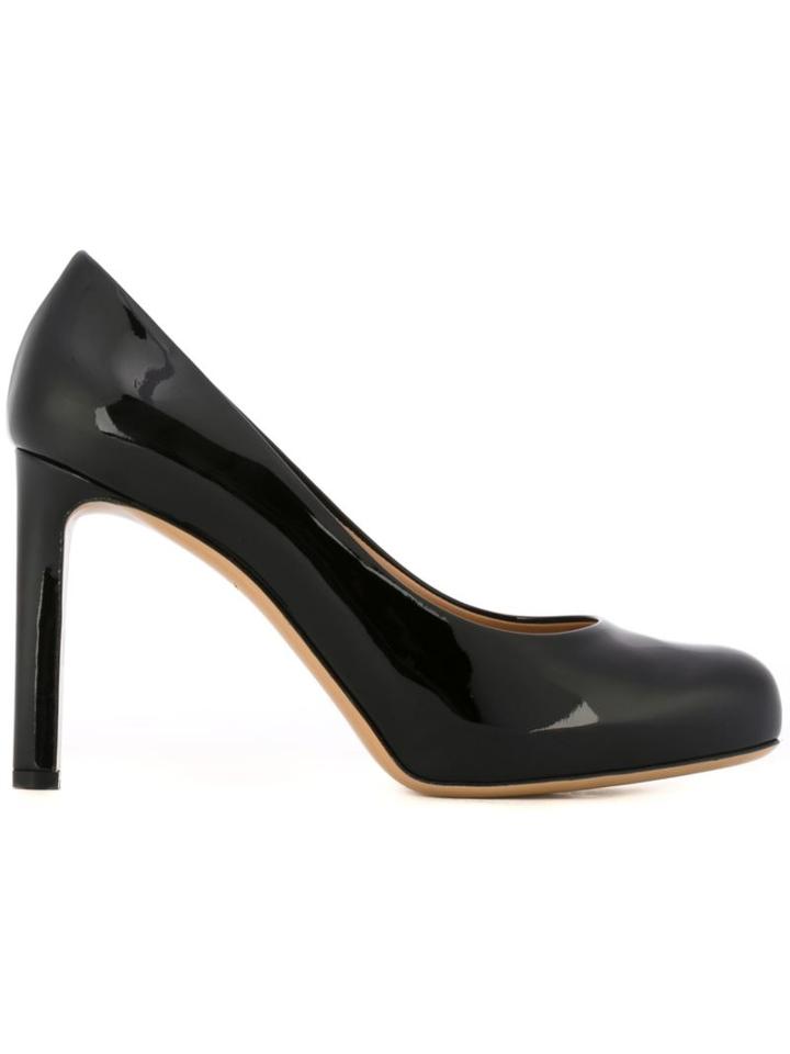 Salvatore Ferragamo Leo Pumps, Women's, Size: 5.5, Black, Patent Leather/leather