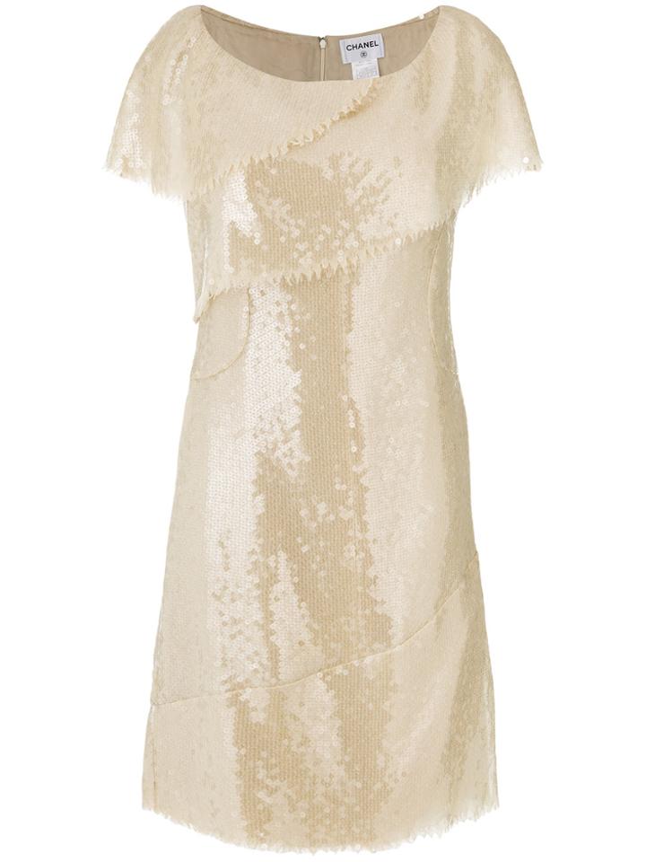 Chanel Vintage Sequinned Layered Dress - Nude & Neutrals