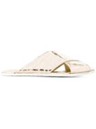 Rocco P. Metallic Crossed Flip Flops