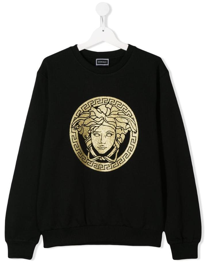 Young Versace Teen Medusa Medallion Sweatshirt - Black
