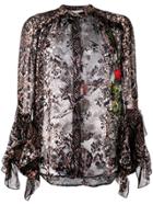 Preen By Thornton Bregazzi Floral And Snakeskin Print Blouse - Pink &