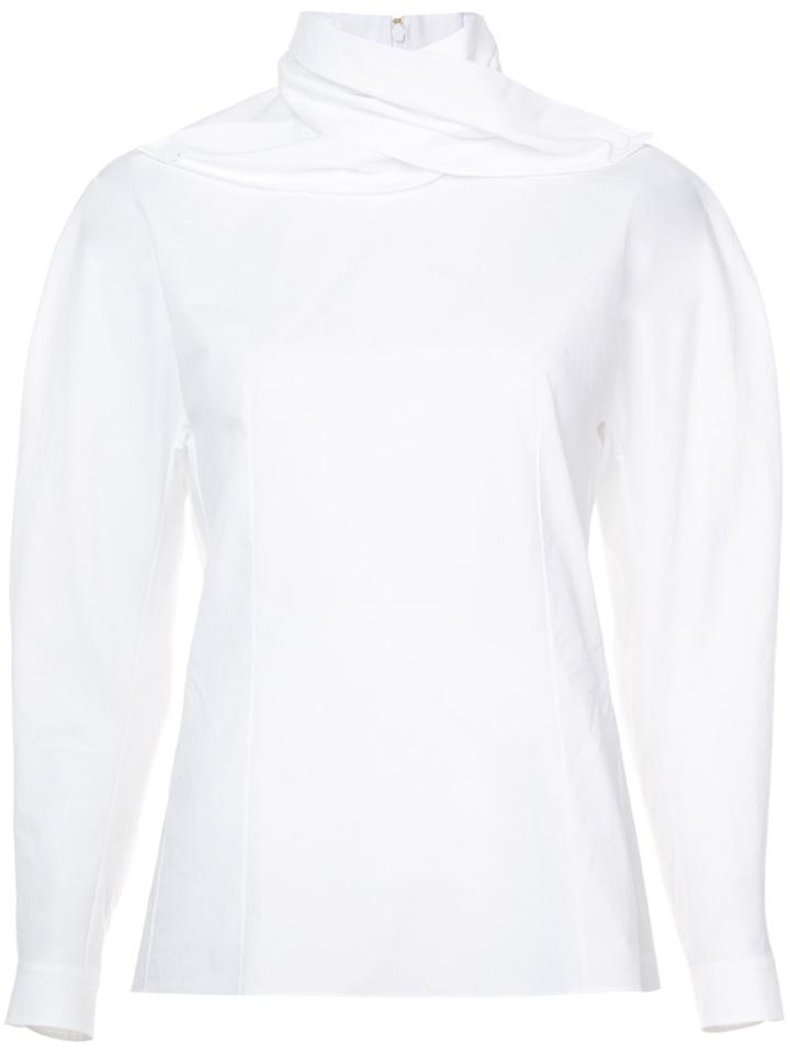 Delpozo Draped Collar Shirt - White