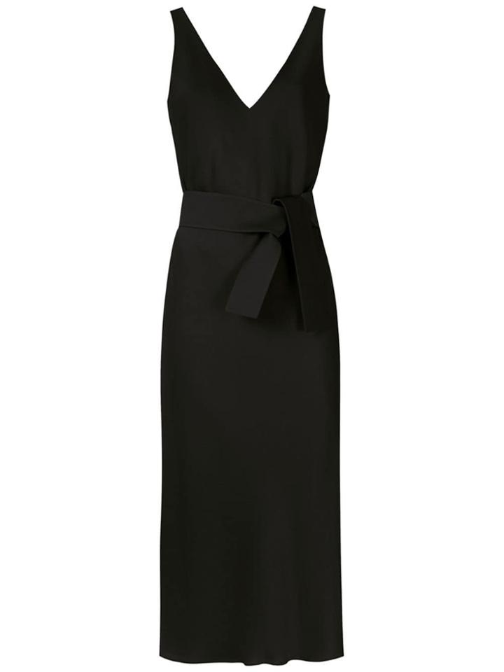 Gloria Coelho Midi Lace Up Dress - Black