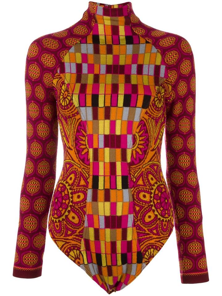 Christian Lacroix Vintage Intarsia Knit Patterned Body - Multicolour