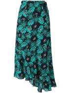 Markus Lupfer Floral Asymmetric Midi Skirt - Green