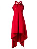 Twin-set - High-low Dress - Women - Linen/flax/acetate/viscose - 38, Red, Linen/flax/acetate/viscose