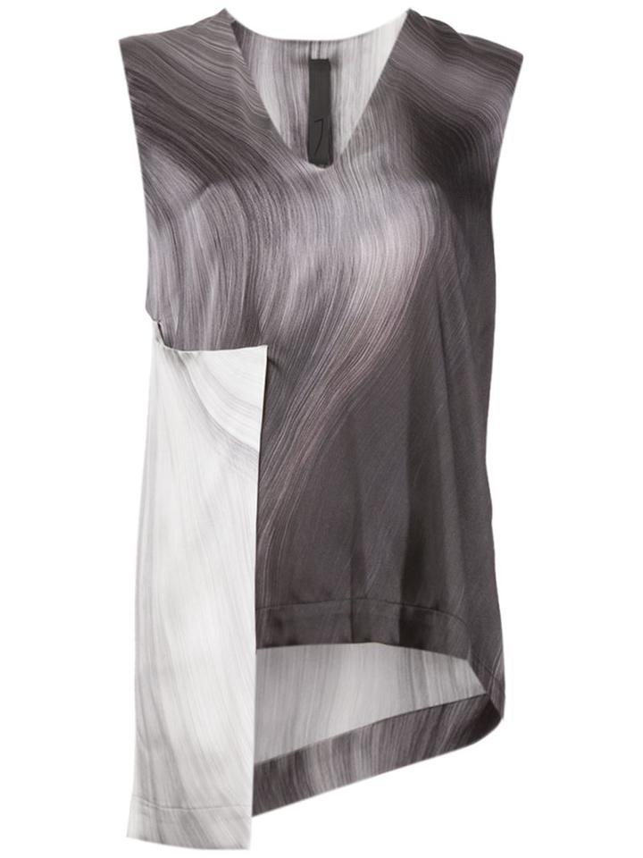 Ilaria Nistri Wave Print Asymmetric Tank Top