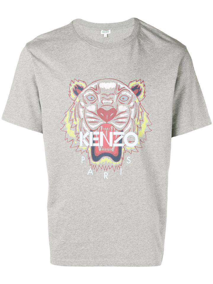 Kenzo Tiger Embroidered T-shirt - Grey