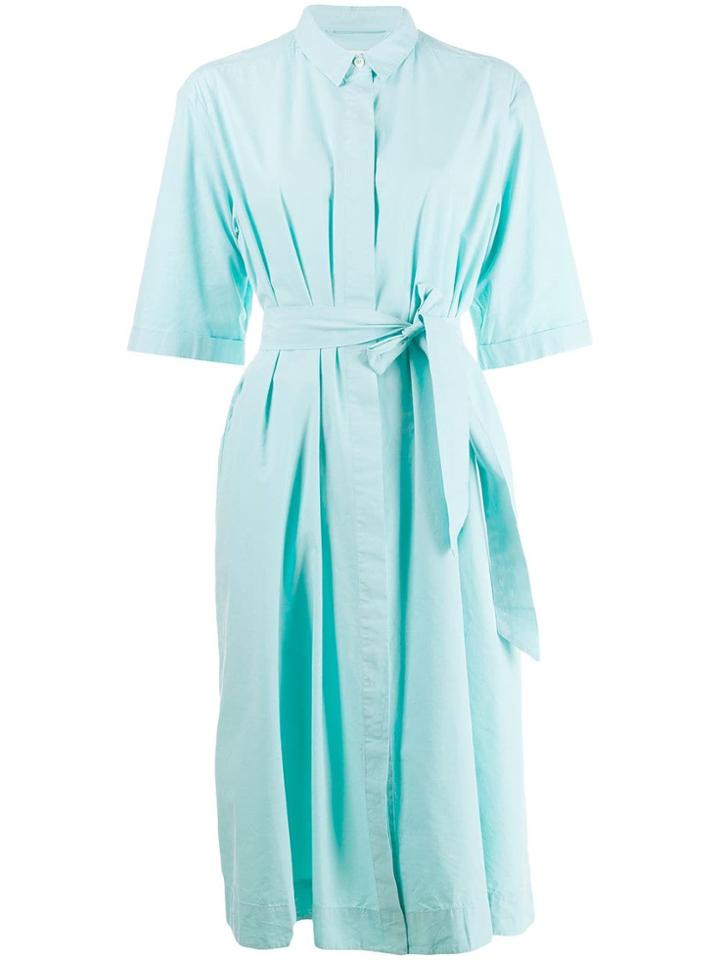 Ymc Belted Shirt Dress - Blue