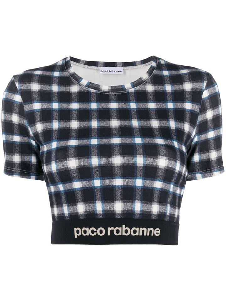 Paco Rabanne Logo Band Crop Top - Blue