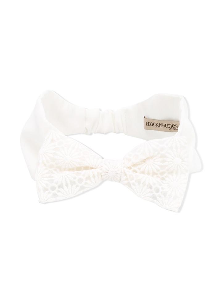 Embroidered Bow Headband - Kids - Cotton/polyester/acetate - One Size, White, Hucklebones London