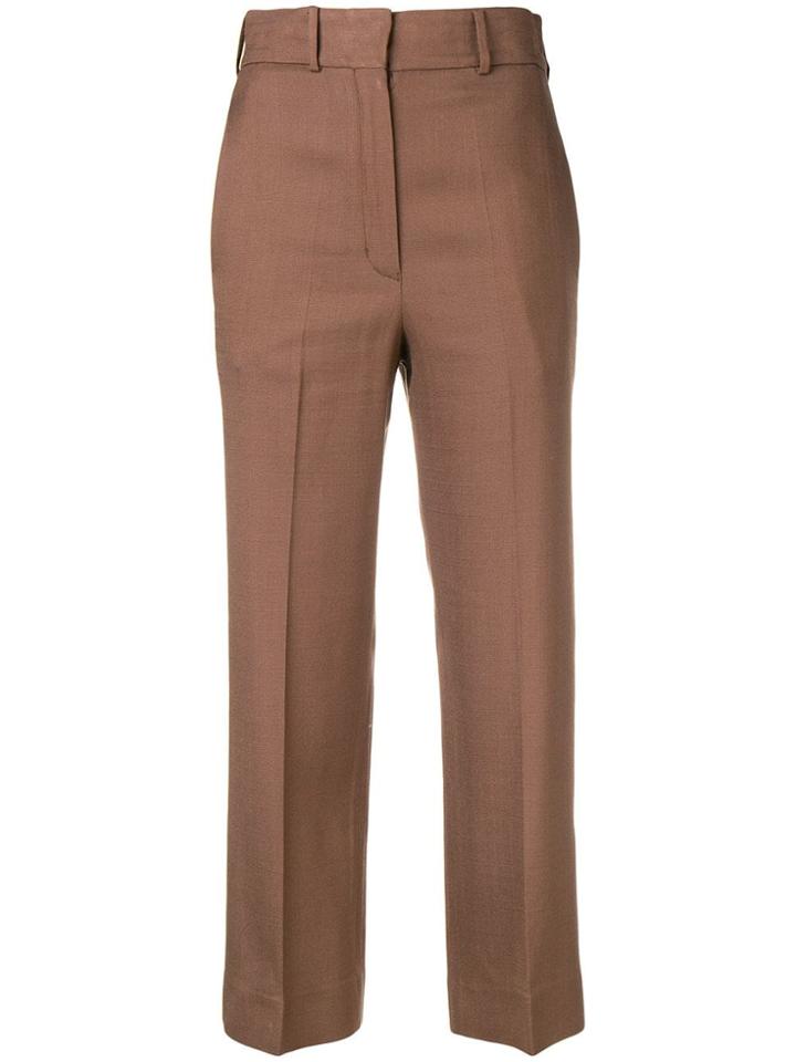 Ports 1961 Cropped High-waist Trousers - Brown