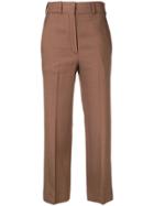 Ports 1961 Cropped High-waist Trousers - Brown