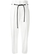 3.1 Phillip Lim Origami Pleat Trousers, Women's, Size: 4, White, Cotton/polyamide/spandex/elastane/polyurethane