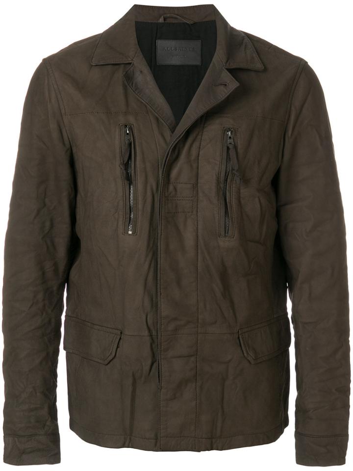 All Saints Creased Zipped Jacket - Brown