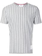 Thom Browne Tricolor Repp Stripe Jersey Tee - Grey