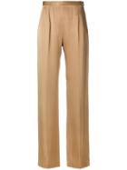 Styland High Waisted Flared Trousers - Nude & Neutrals