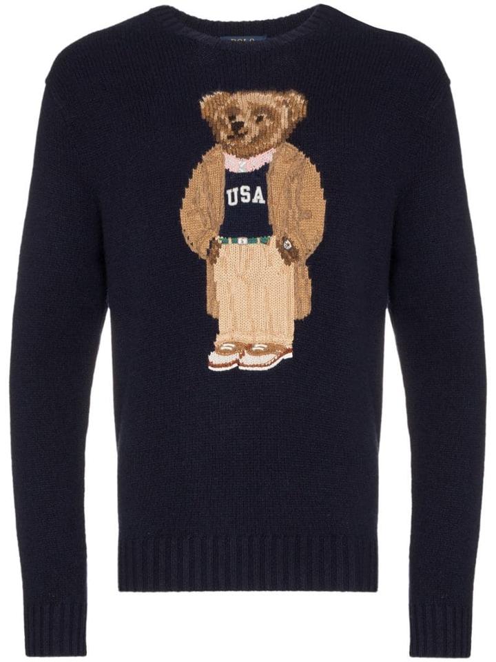 Polo Ralph Lauren Teddy Bear Intarsia Jumper - Blue