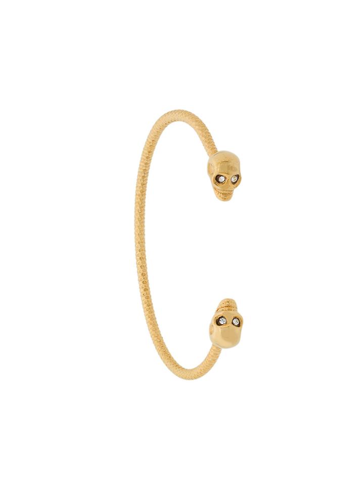 Northskull Faceted Twin Skull Bracelet - Metallic