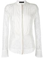 Christian Pellizzari Lace Shirt, Women's, Size: 42, White, Polyamide/polyester/viscose