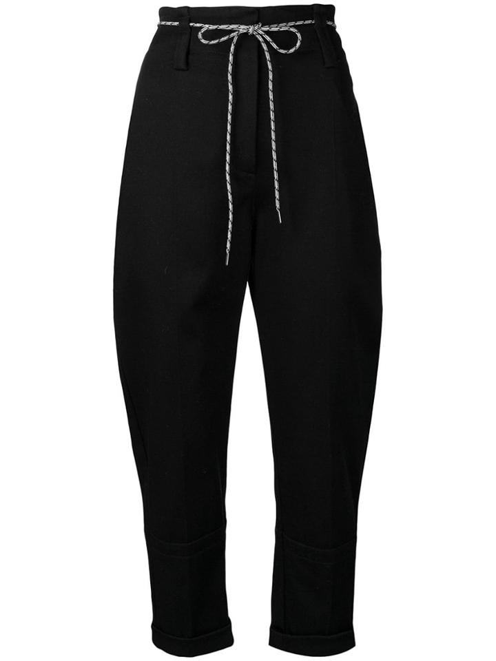 Odeeh Cropped Belted Trousers - Black