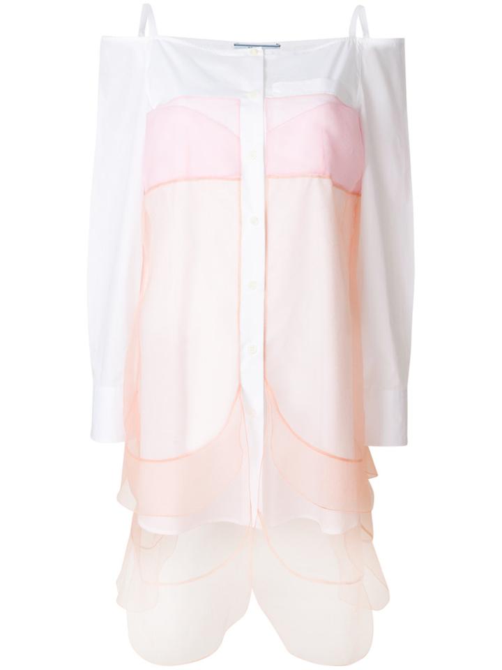 Prada Pannelled Design Prada Shirt - White
